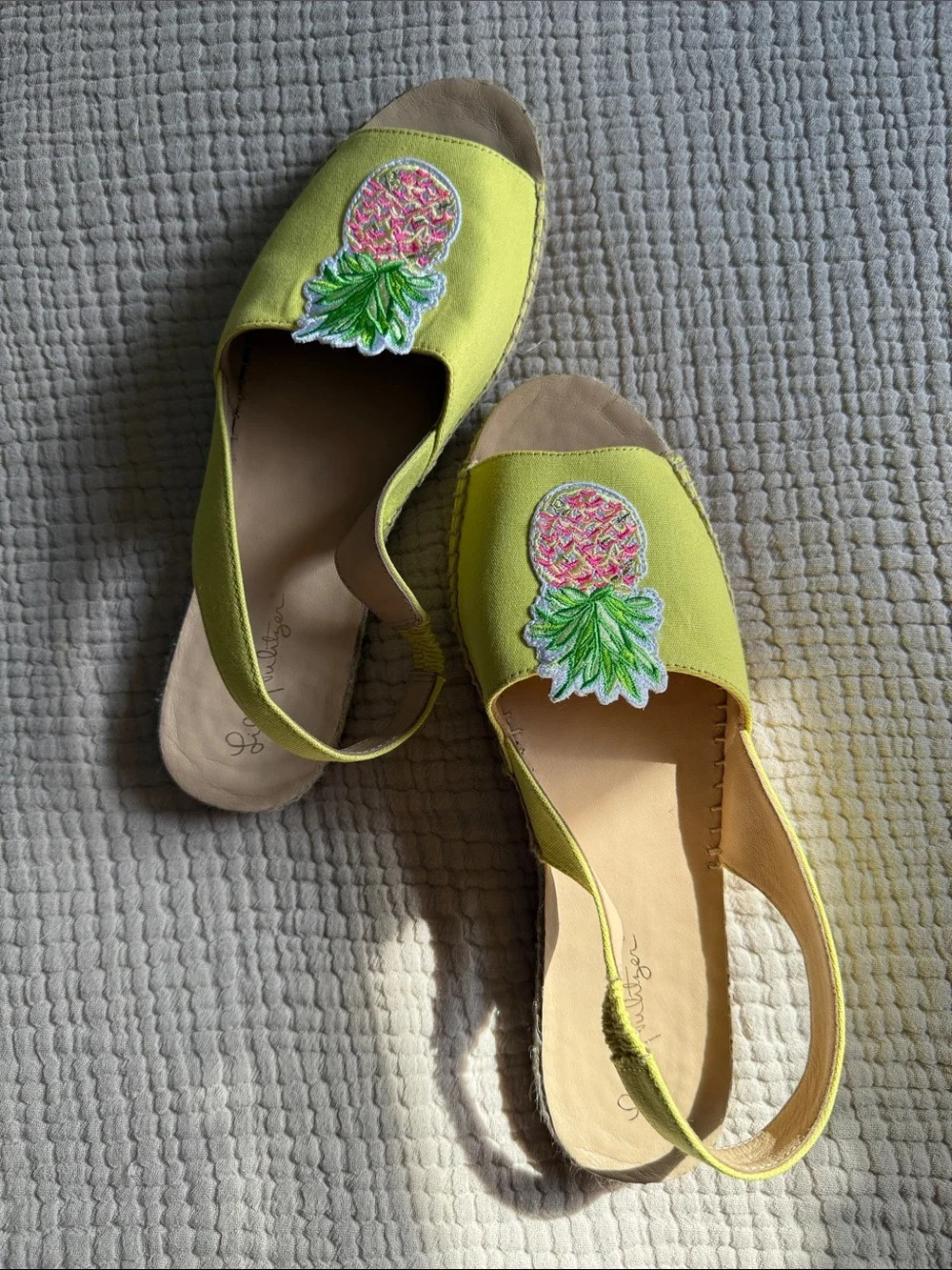 Lilly Pulitzer Yellow Pineapple Espadrille Slingbacks - Women 9